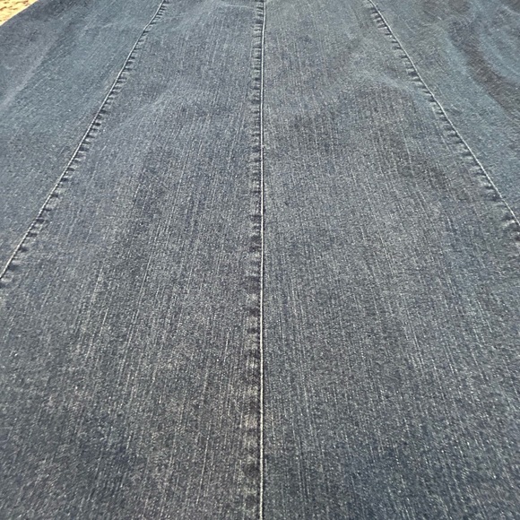 Chadwicks Dark Blue A-Line Midi Flare Skirt 16P Zip Front Elastic Waist - Picture 8 of 8